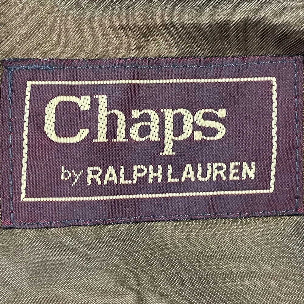 Chaps Ralph Lauren Mens 46R Wool Blazer Glen Plaid Sport Coat Brown Vintage 90s
